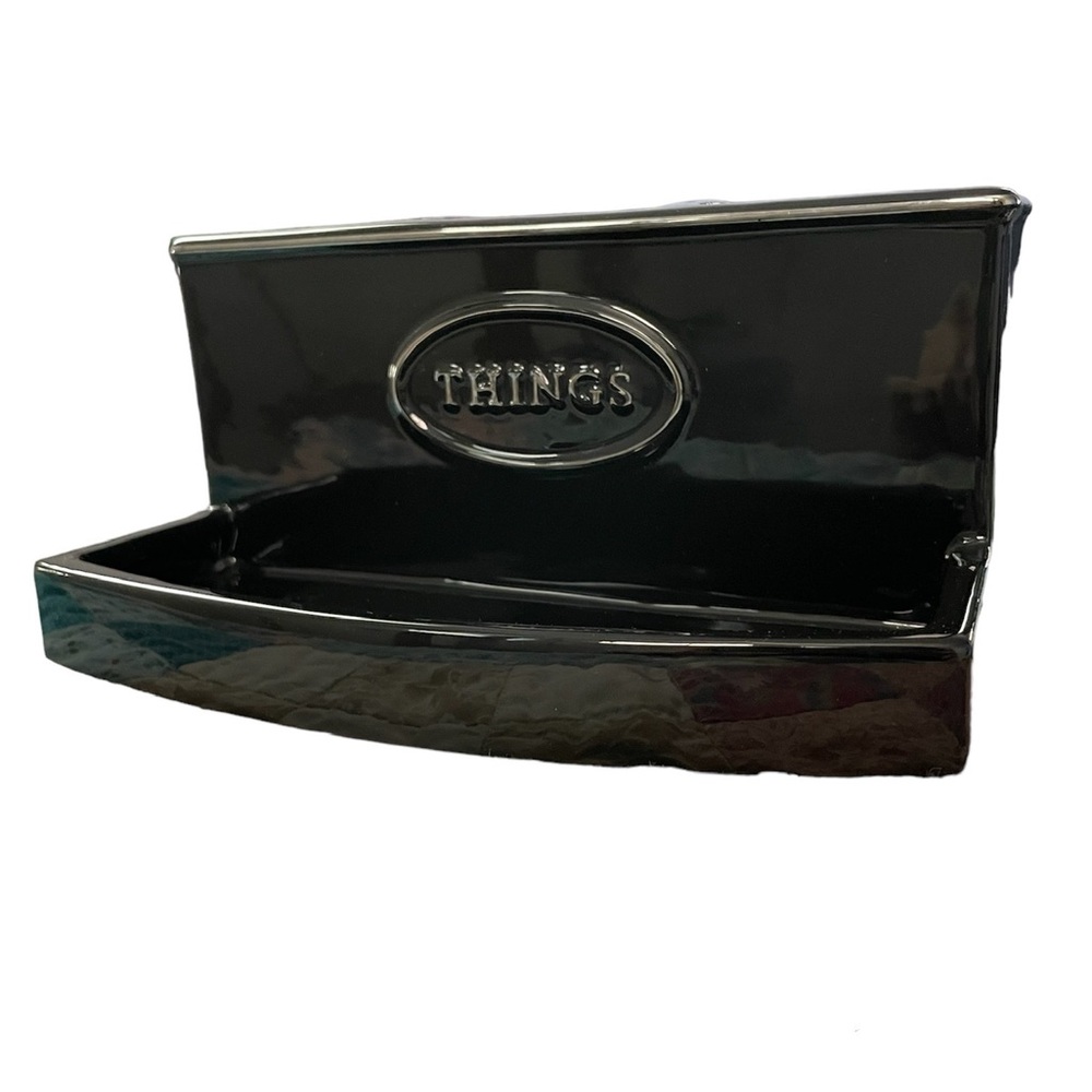 Hotel Vendome Spa Collection Things Bathroom Vanity Tray Caddy Black Organizer